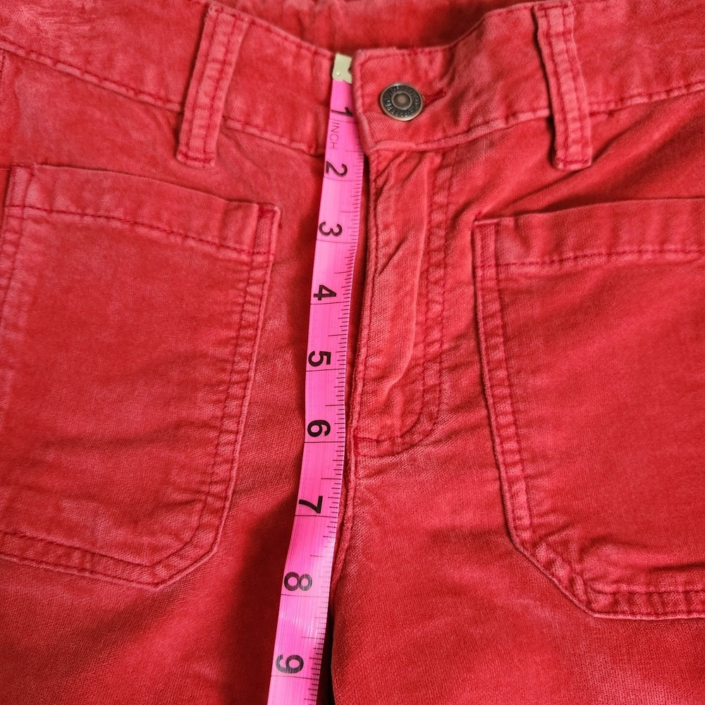 New Free People Red Pants Women's Size 0 Patch Pocket Cotton Blend Bootcut Flare - Picture 4 of 10